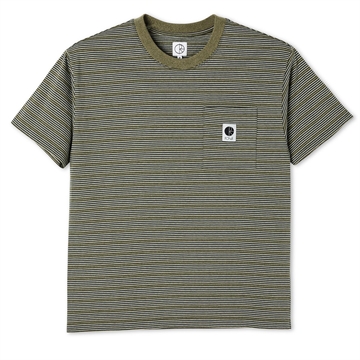 Polar Skate Co T-shirt Stripe Pocket Army Green